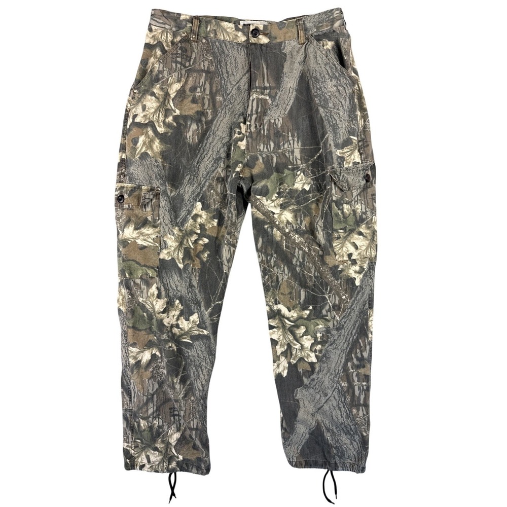 Vintage Jerzees Outdoors Pants Men Large Camo Cargo Realtree Mossy Oak Baggy 90s